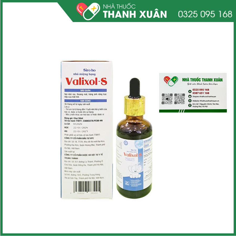 Valixol-S giúp hỗ trợ giảm ho ở trẻ em và người lớn